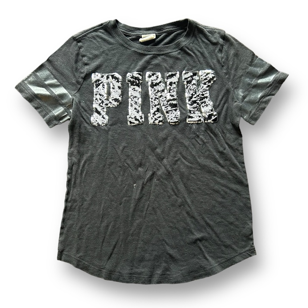[PINK] Black Sequin Tee
